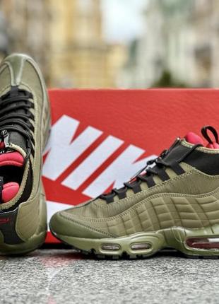 Зимові термо кросівки nike 95 sneakerboot green khaki termo10 фото