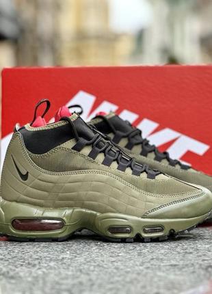 Зимние термо кроссовки nike 95 sneakerboot green khaki termo1 фото