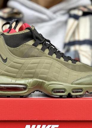 Зимові термо кросівки nike 95 sneakerboot green khaki termo4 фото