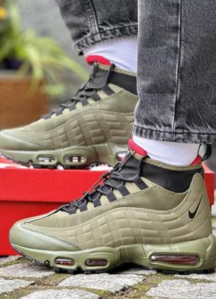 Зимние термо кроссовки nike 95 sneakerboot green khaki termo7 фото