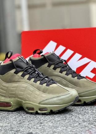 Зимние термо кроссовки nike 95 sneakerboot green khaki termo2 фото