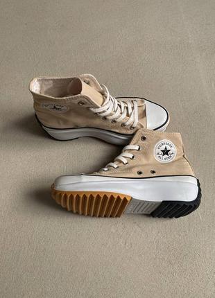 Кеди converse run star hike beige