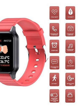 Смарт годинник smart watch t96 стильний із захистом від вологи та пилу з вимірюванням температура ті1 фото