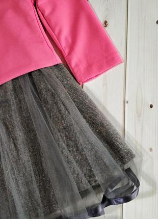 Гарний оригінальний костюм плаття-сарафан і піджак для дівчаток,див. виміри в описі10 фото