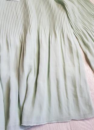 Блузка женская плиссе фишташкового цвета рубашка женская оверсайз10 фото