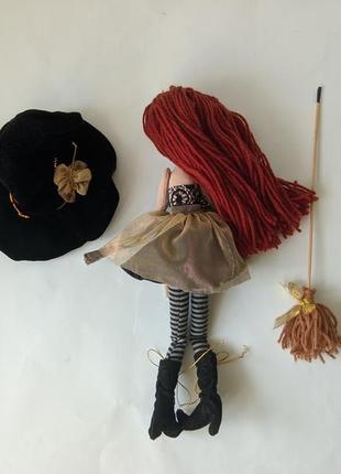 Ведьмочка. интерьерная текстильная кукла. сувенир на хелловин6 фото