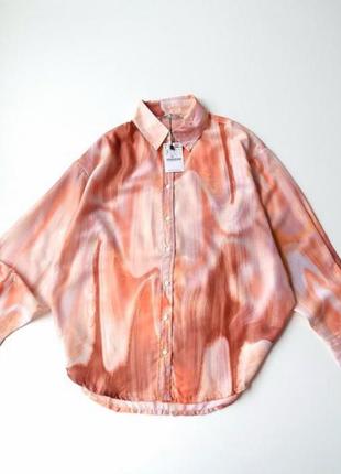 Сорочка жіноча оверсайз в принт stradivarius нова