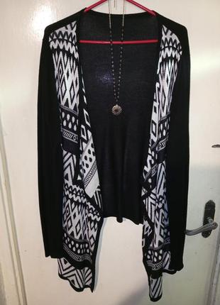 Асиметричний,трикотажного в'язання кардиган,великого розміру-оверсайз