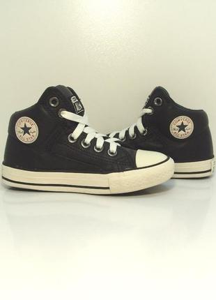 Дитячі оригінальні шкіряні чорні кеди  converse р. 284 фото