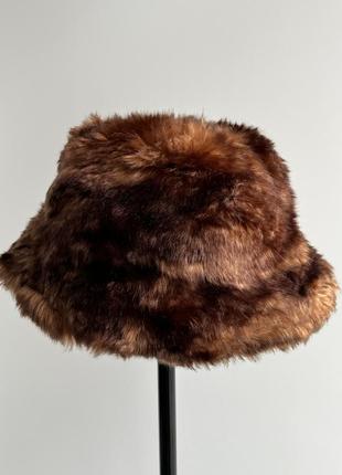 Weekday furry bucket hat шапка шляпа панама мех теплая стильная интересная оригинал новая стильная уникальная мягкая4 фото