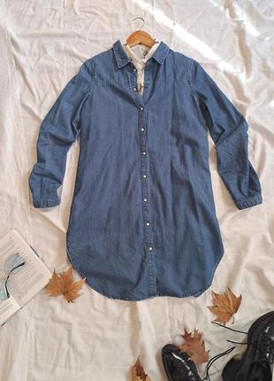 Джинсове плаття-сорочка,  джинсове плаття з розрізами2 фото