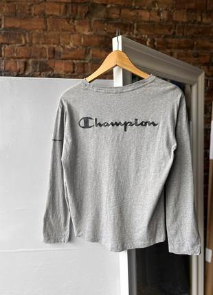 Champion women's gray long sleeve tee shirt женский лонгслив, футболка на длинный рукав