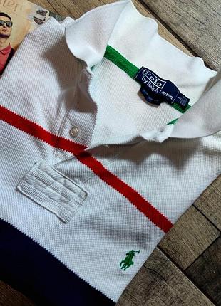 Мужская хлопковая боендовая футболка polo ralph louren в белом цвете размер l4 фото