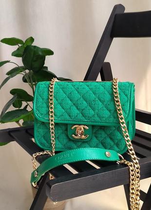 Жіноча сумка woven textile green3 фото