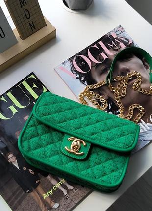 Жіноча сумка woven textile green4 фото