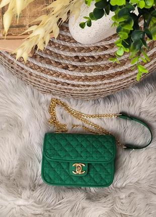 Жіноча сумка woven textile green2 фото