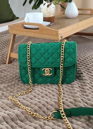 Жіноча сумка woven textile green1 фото