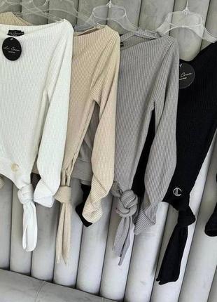 Ангорова кофта водолазка джемпер з відкритим плечем та завʼязкою збоку ангора вʼязка7 фото