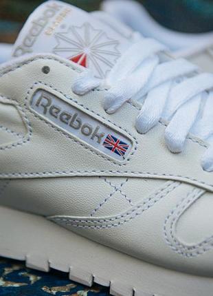 Кроссовки reebok classic leather white2 фото