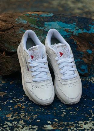 Кроссовки reebok classic leather white3 фото