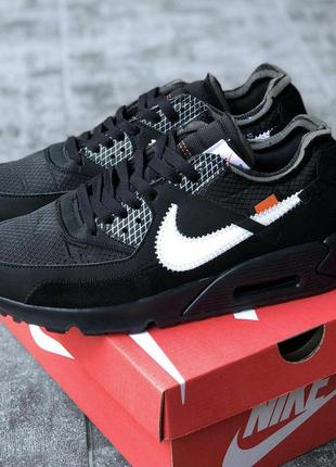 Кросівки чоловічі nike off white air max 90 black