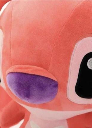 Яскрава гіпоалергенна іграшка-обіймашка стіч 45 см рожева м'яка пухнаста іграшка стіч2 фото