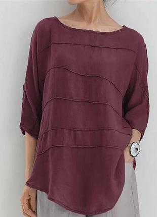 Чудова жіноча кофточка, туніка, оверсайз, бордо.