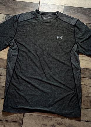 Мужская спортивная футболка для бега  under armour ua tech tank 2.0 в сером цвете размер l