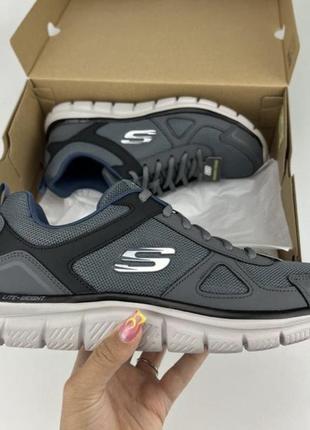 Кроссовки skechers track scloric 52631 gynv (km3008) синие серые, оригинальные кроссовки скейчерс