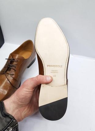 Чоловічі класичні італійські весняні коричневі туфлі дербі ділового стилю primosole2 фото