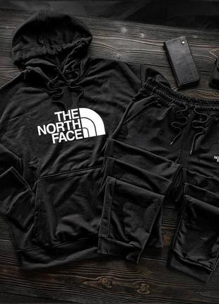 Зимний костюм на флисе зе нот фэйс the north face худи оверсайз брюки комплект бордовый синий хаки серый черный белый мужской5 фото