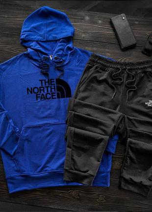 Зимовий костюм на флісі зе нот фейс the north face худі оверсайз штани комплект бордовий синій хакі сірий червоний чорний білий чоловічий
