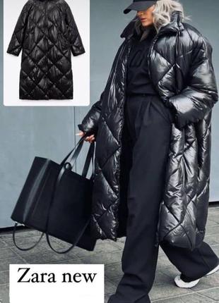 Стеганое пальто, пуфер zara, новая коллекция, зима, в наличии