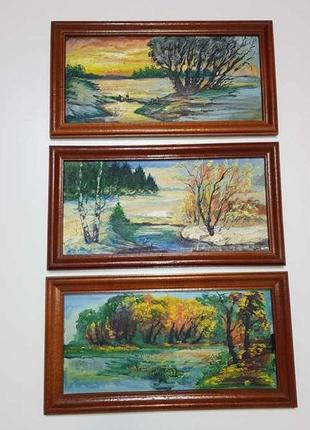 Колекція картин, пейзажі, масло, художник vorobey, 3 шт. 1999 рік