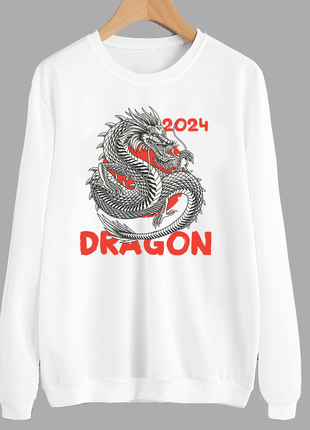 Свитшот с новогодним принтом "дракон 2024. dragon 2024" push it1 фото