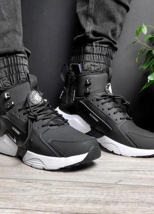 Зимние мужские кроссовки nike huarache x acronym winter white black (мех) 40-41-42-43-449 фото