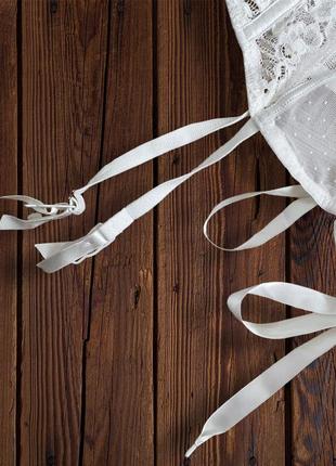 Мереживний корсет весільний шовковий silk шовк ранок нареченої підтяжки панчохи підв'язки пеньюар8 фото