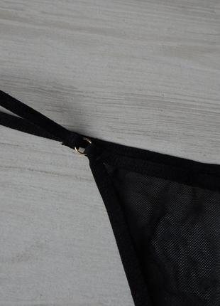 Женские трусики стринги,бикини primark сеточка черные3 фото