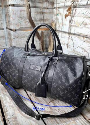 Сумка мужская louis vuitton саквояж луи витон кожаный сумка для путешествий черная сумка в самолет стильная