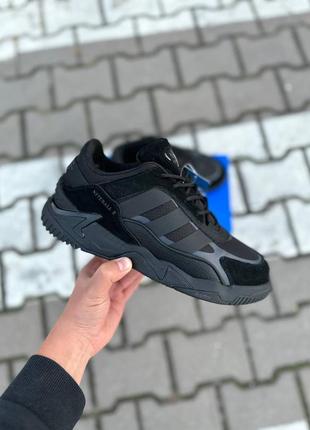 Зимові кросівки на хутрі adidas niteball black winter fur