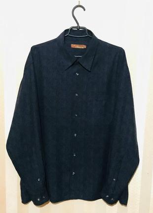 Мужская рубашка из 100% бархатистого плотного шелка marks & spencer collezione1 фото