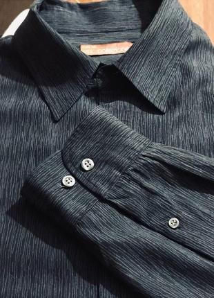Мужская рубашка из 100% бархатистого плотного шелка marks & spencer collezione2 фото