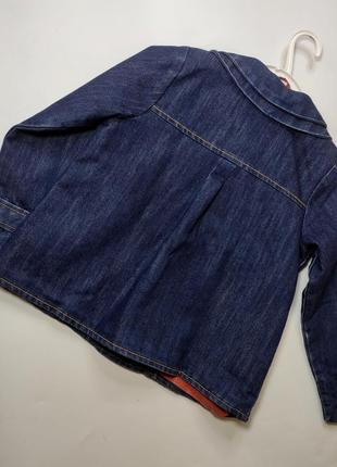 Пальто джинсовое на девочку куртка синяя от бренда next 4/5 years4 фото