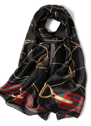 Шикарний женський шелковий шарф палантин.