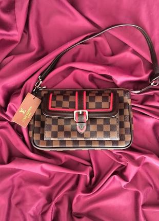 Жіноча сумка louis vuitton diane brown/red