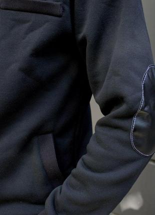 Толстовка мужская зимняя на флисе bast черная | кофта флисовая | худи мужское теплая зима2 фото
