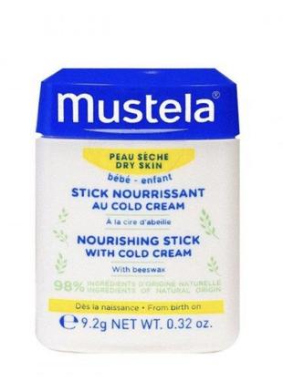 Живильний стік для губ і обличчя з колд-кремом mustela bebe nourishing stick with cold cream, 9,2 г
