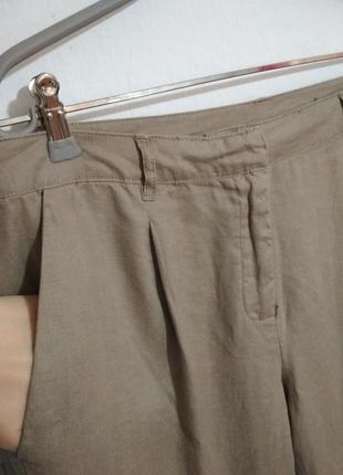 Большой размер 100% лён штаны  талия 94 см фирменные базовые натуральные льняные супер качество!!!5 фото