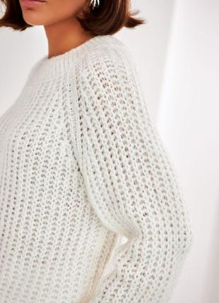 Теплый вязаный свитер джемпер с шерстью и мохером5 фото