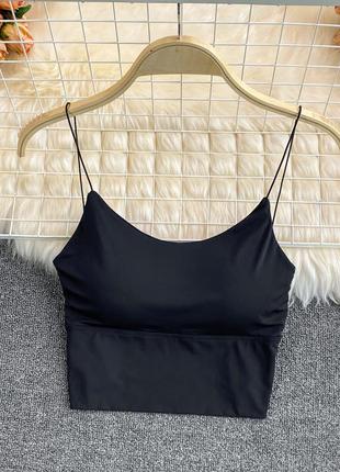 Стильний жіночий топ з мікродайвінгу, crop top , кроп-топ , розмір m-l, чашка b, колір чорний